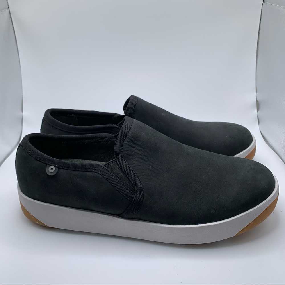 Bogs Kicker Slip-On Elastic Leather Flat sneakers slip on black size8.5 F14 1299 - Picture 6 of 11